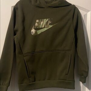 Nike Dark Green Hoodie with Camo Logo